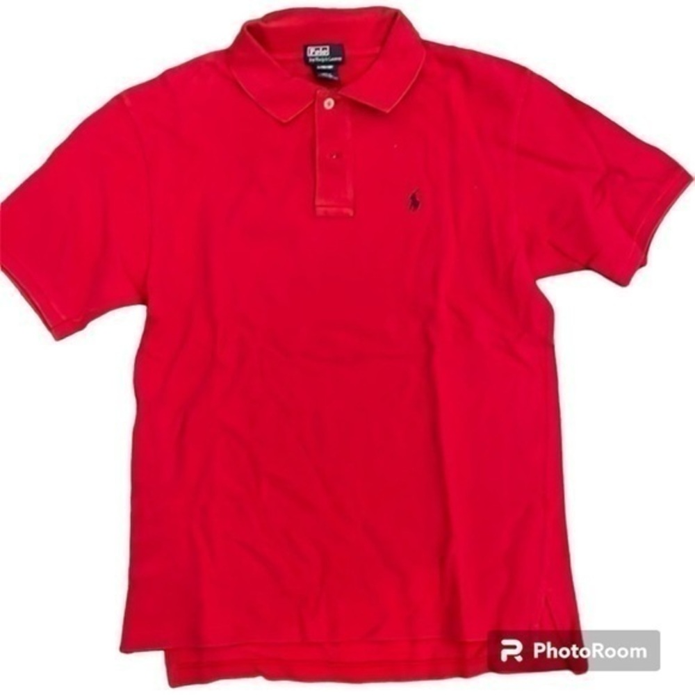 POLO RALPH LAUREN Red Knit Polo Shirt Pony‎ Yourh Size Large (16-18)